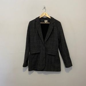 Six Crisp Days Moska Plaid Blazer in Dark Grey